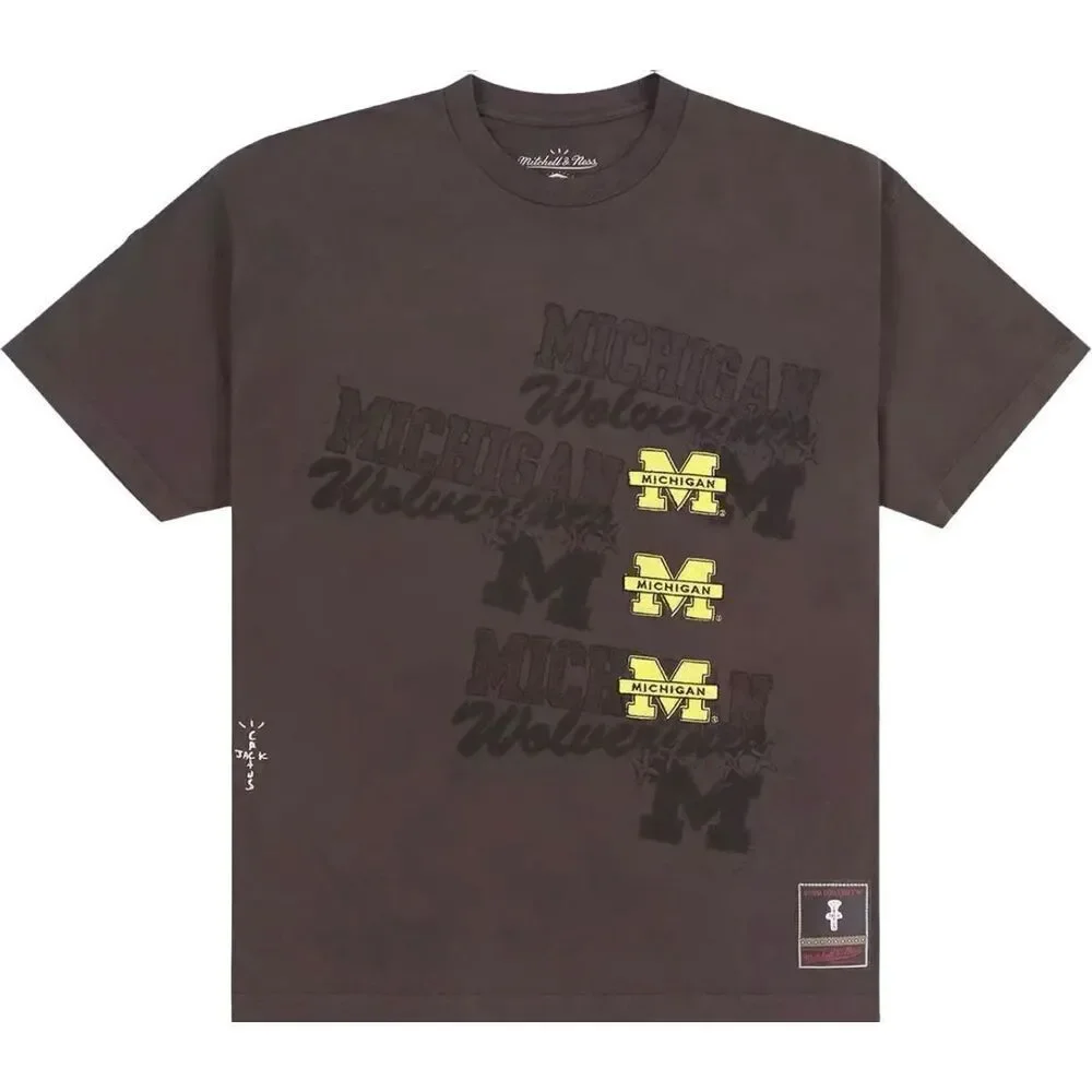 Cactus Jack Travis Scott x Mitchell & Ness T-Shirt Michigan Limited Ed Size M